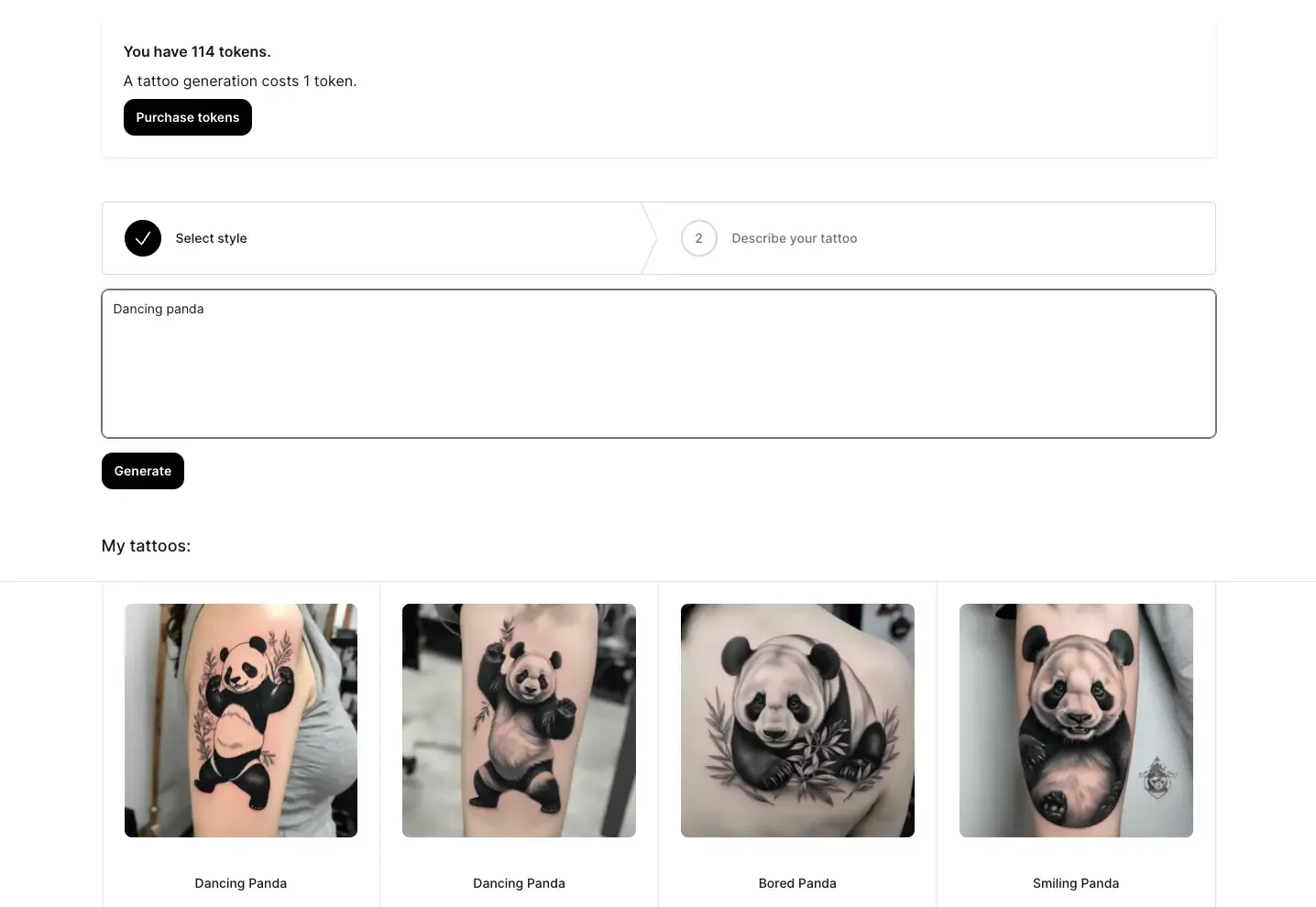 AI Tattoo Generator case study image 1